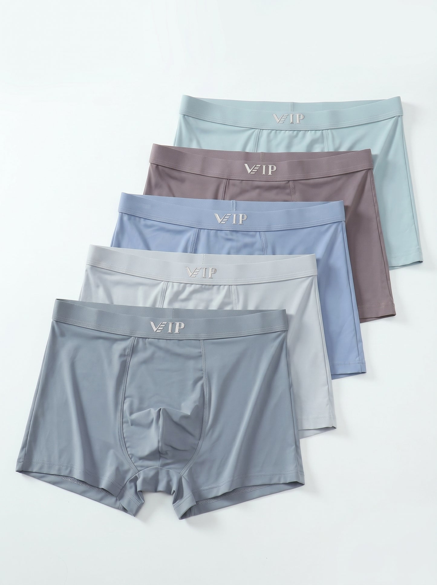 KZZ Men's Breathable Solid-Color Letter-Print Boxer underwear
