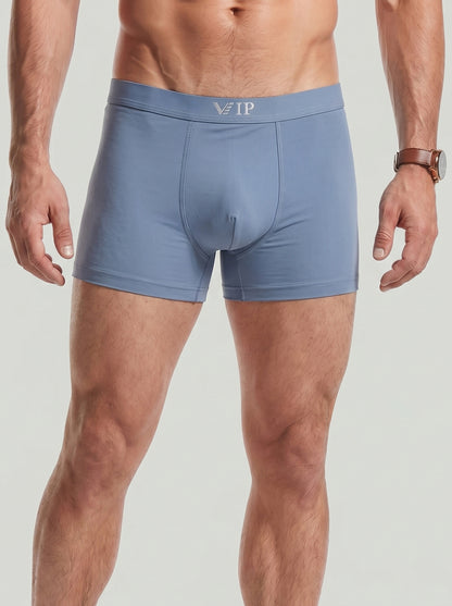 KZZ Men's Breathable Solid-Color Letter-Print Boxer underwear
