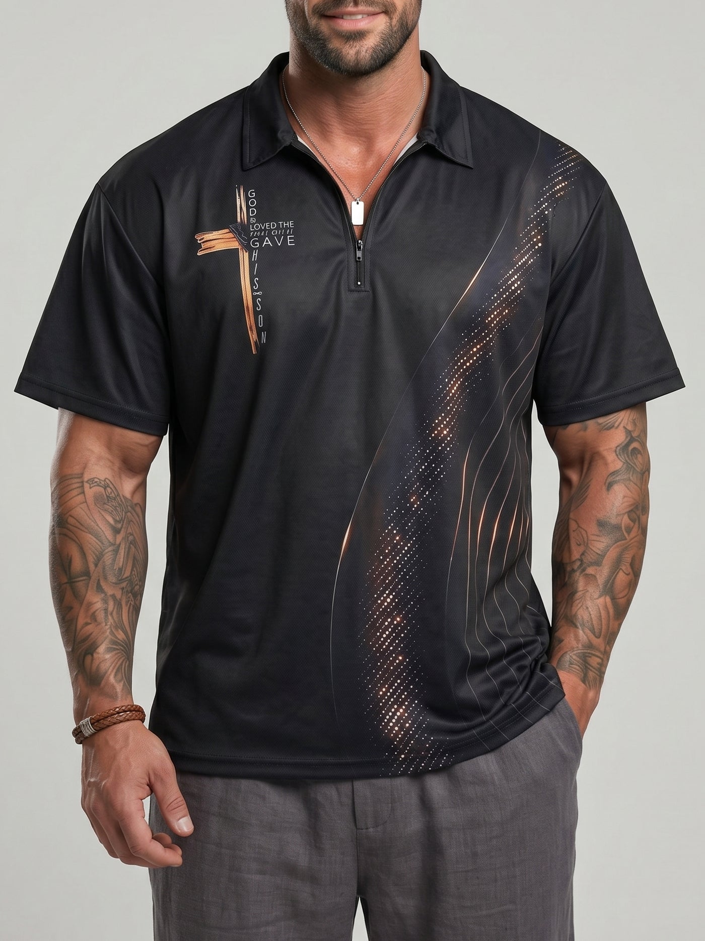 KZZ Summer Casual Short-Sleeve Collared Top