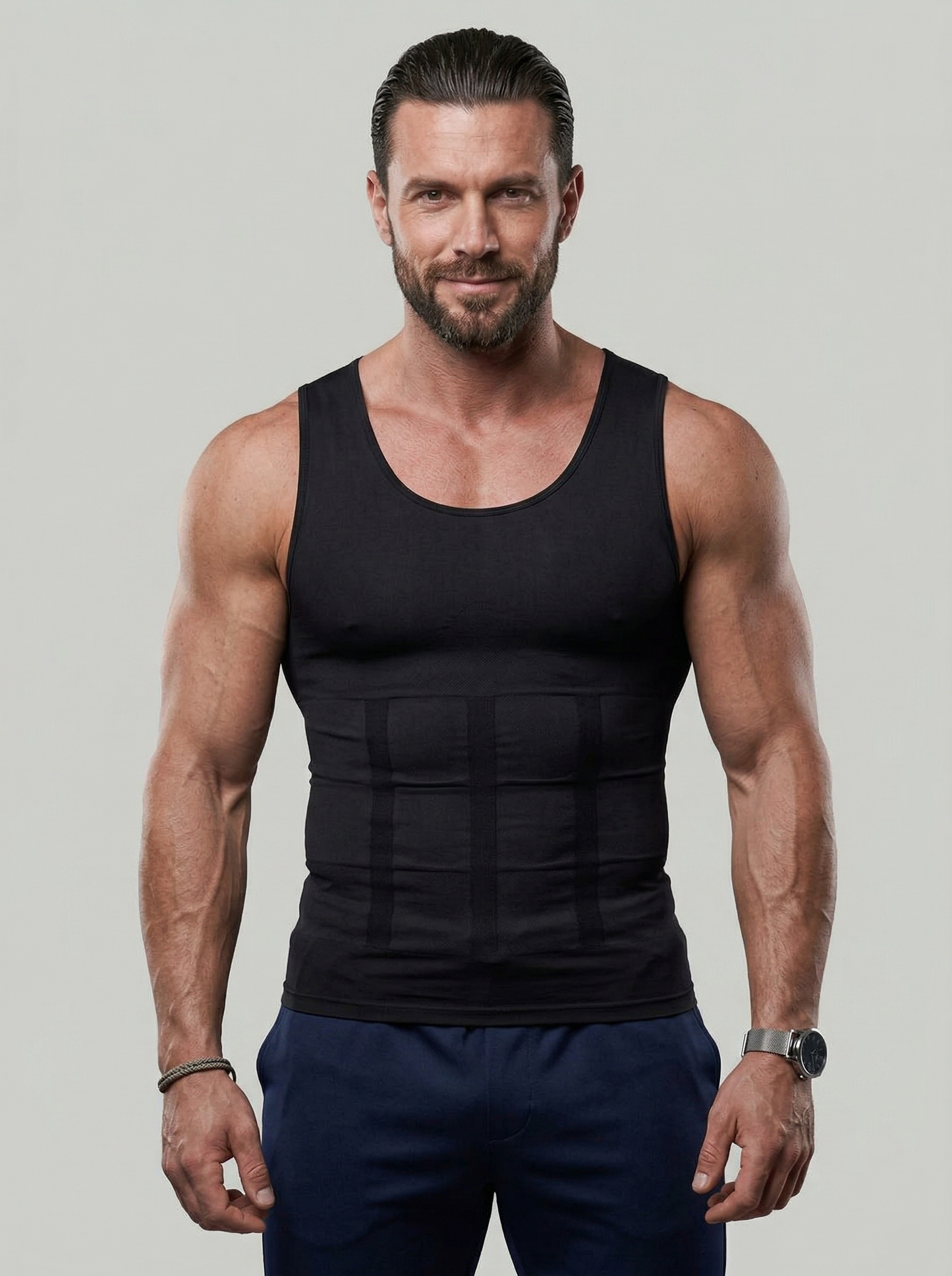 KZZ Men's Solid-Color Slimming & Shaping Vest