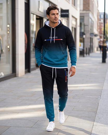 KZZ Men's Street Fashion Hoodie Set  Gradual Color Change  Hot Selling