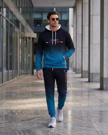 KZZ Men's Street Fashion Hoodie Set  Gradual Color Change  Hot Selling