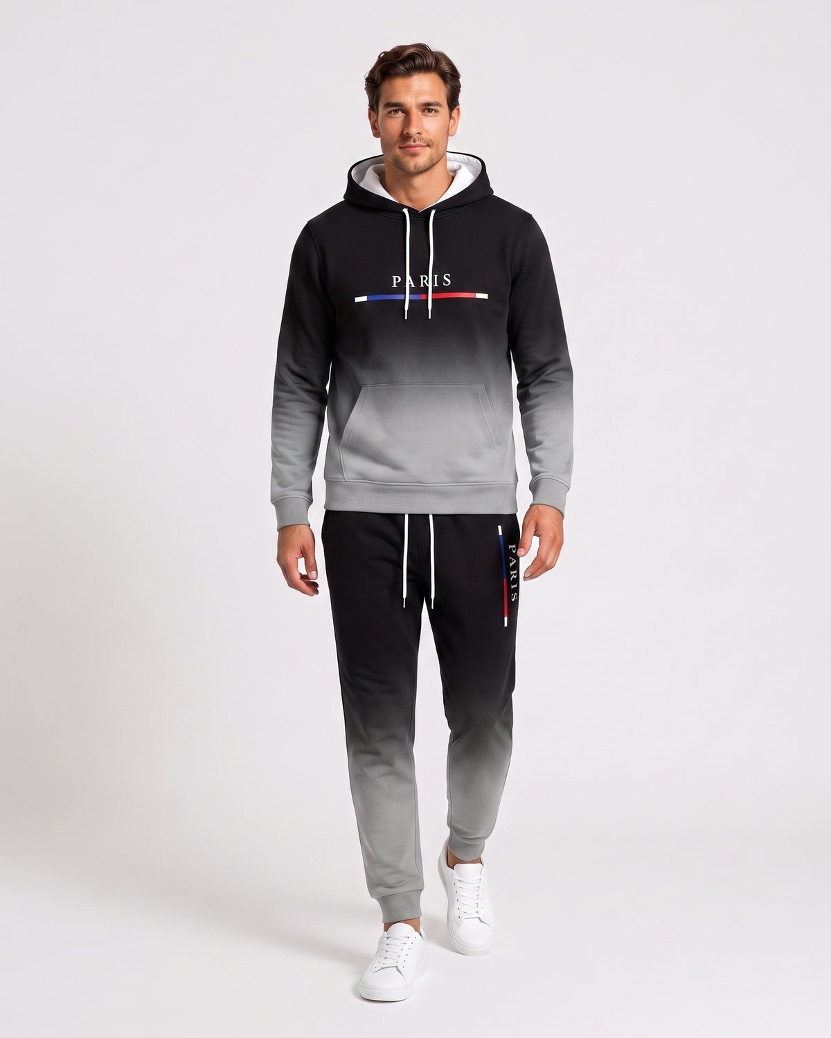 KZZ Men's Street Fashion Hoodie Set  Gradual Color Change  Hot Selling
