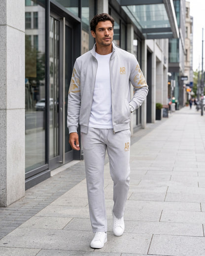 KZZ Everyday Casual Stand Collar Set Men's Fashionable Two-Piece All-Season Versatile