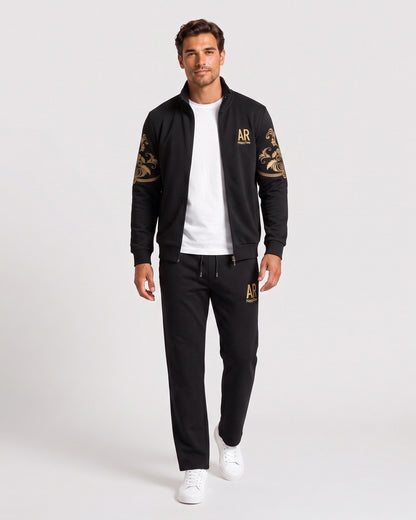 KZZ Everyday Casual Stand Collar Set Men's Fashionable Two-Piece All-Season Versatile