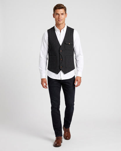 KZZ Men's Retro Tweed Vest