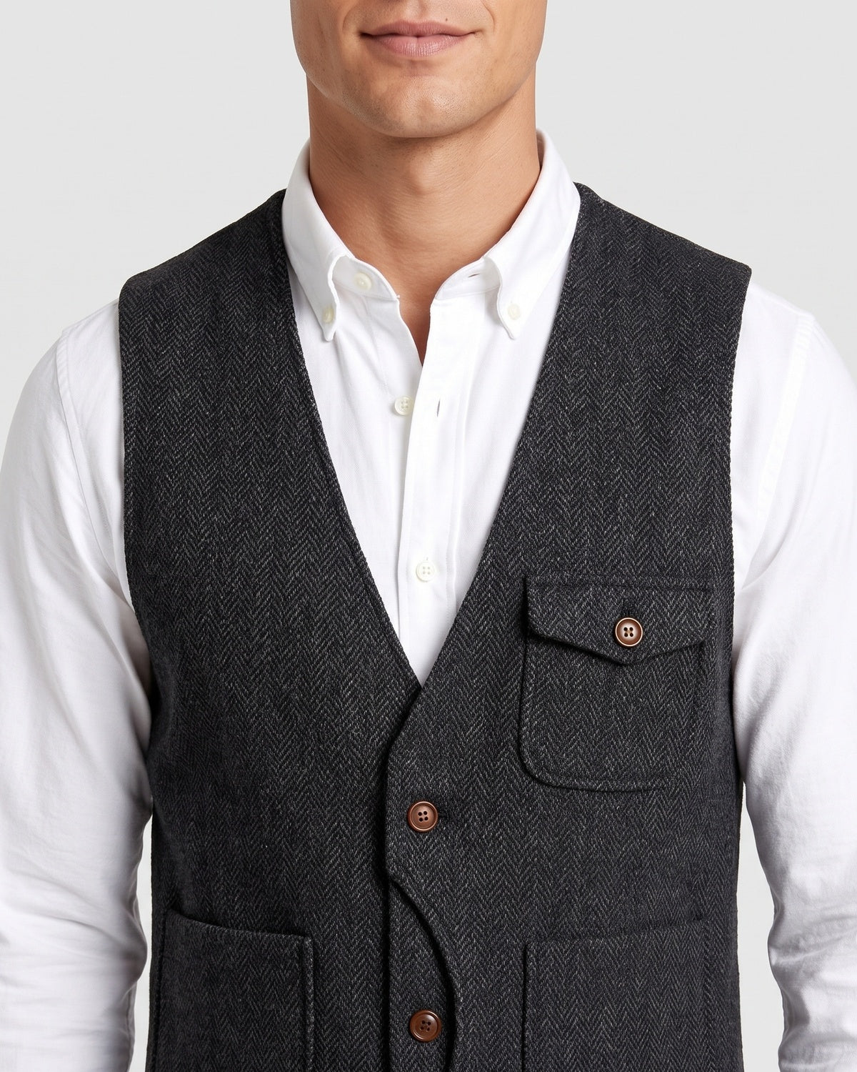 KZZ Men's Retro Tweed Vest