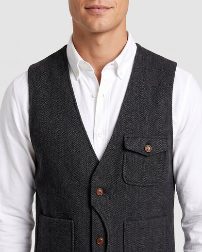 KZZ Men's Retro Tweed Vest