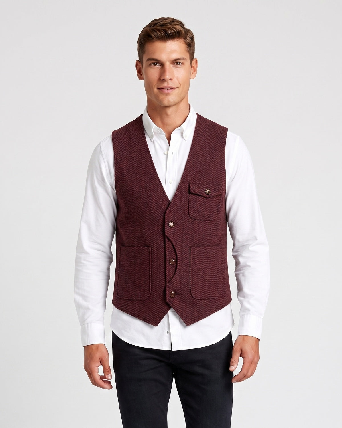 KZZ Men's Retro Tweed Vest