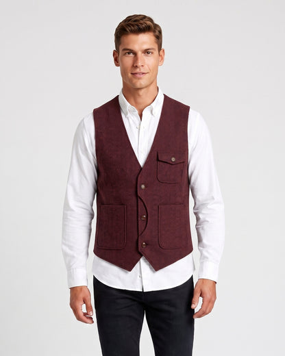 KZZ Men's Retro Tweed Vest
