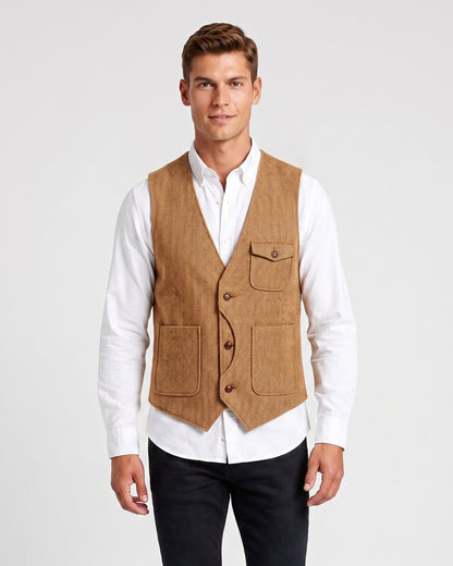 KZZ Men's Retro Tweed Vest