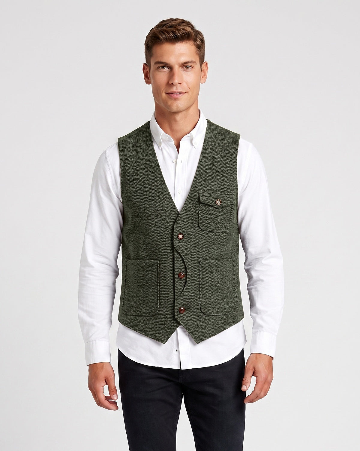 KZZ Men's Retro Tweed Vest
