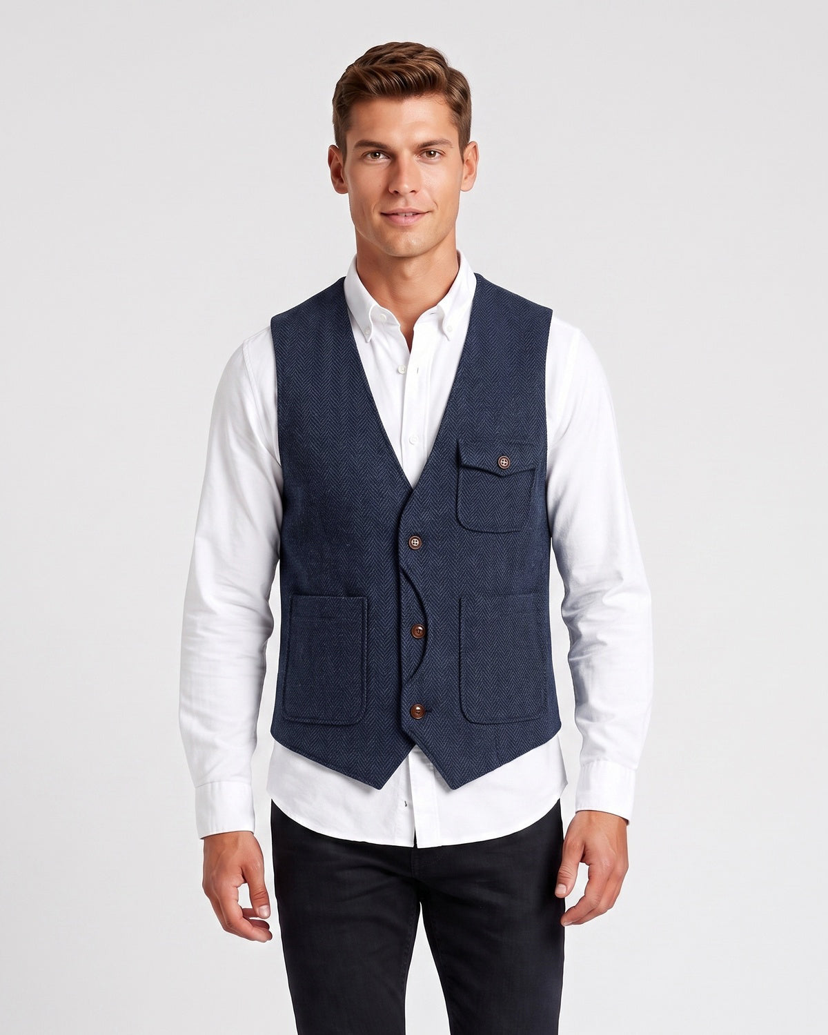 KZZ Men's Retro Tweed Vest