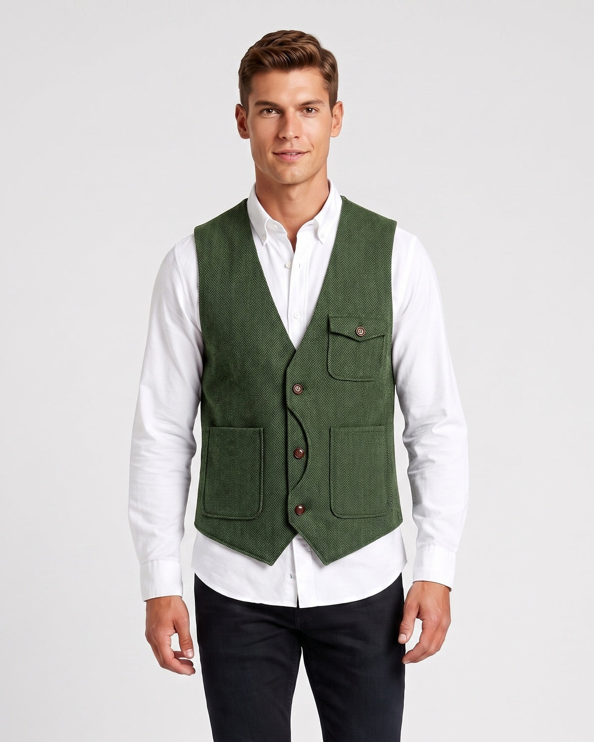 KZZ Men's Retro Tweed Vest