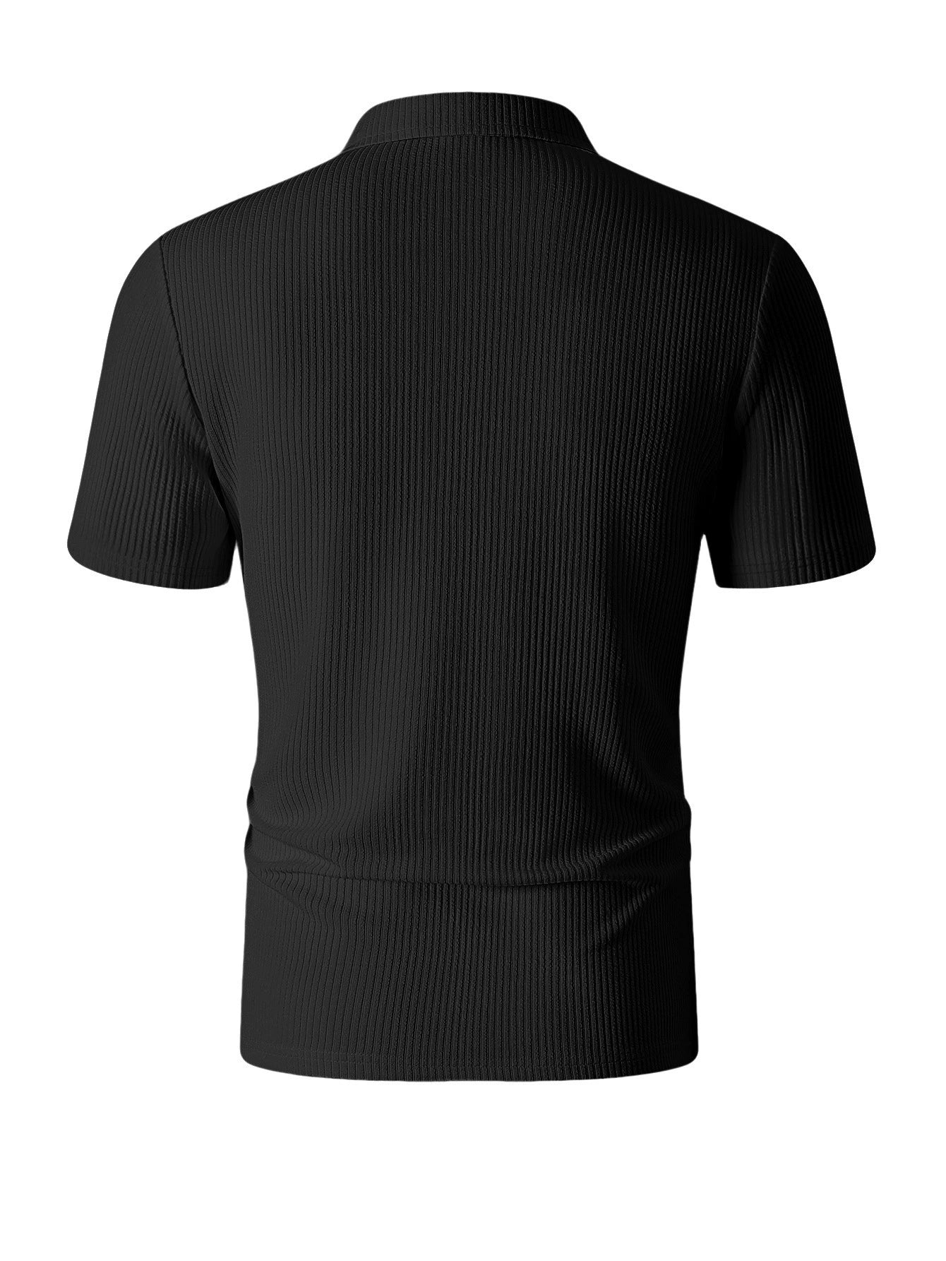 KZZ Men's Knitted Short-Sleeve Polo Shirt