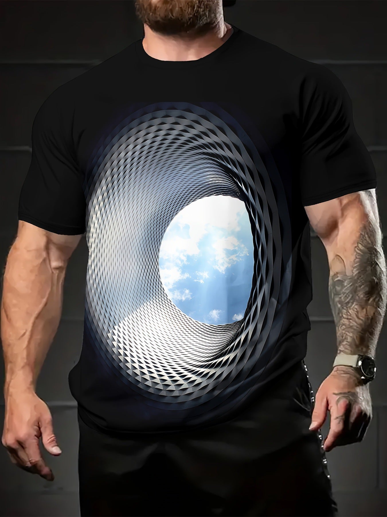 KZZ Men's Crew-Neck Short-Sleeve T-Shirt