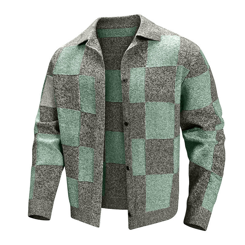 KZZ Men's street style plaid jacket
