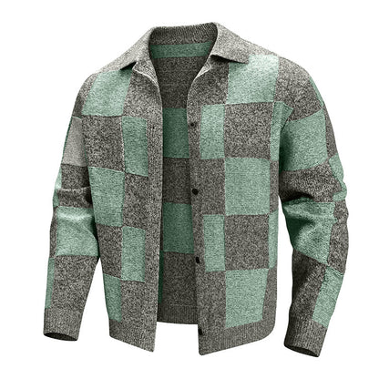 KZZ Men's street style plaid jacket