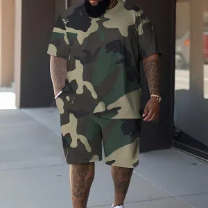 KZZ Men's Summer Casual Camouflage Set