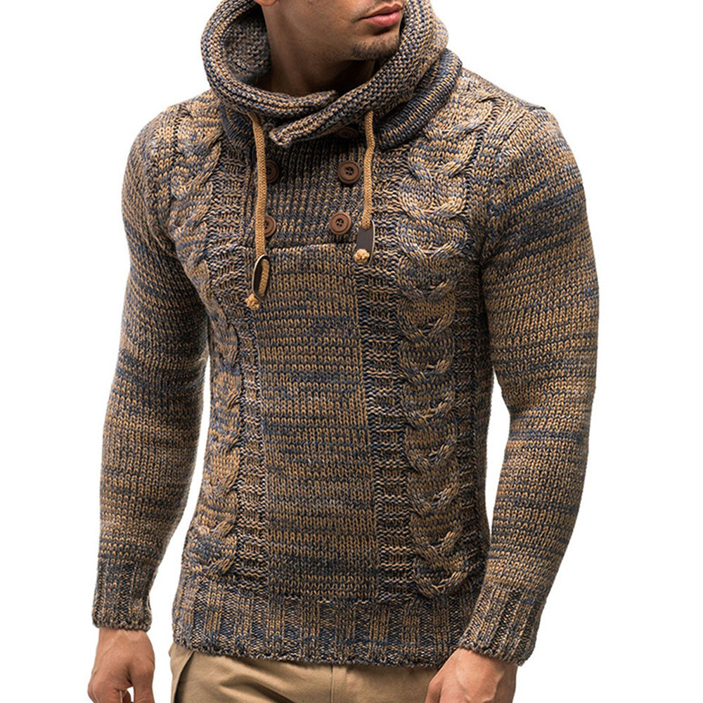 KZZ Autumn Men's Knitted Hoodie Pullover