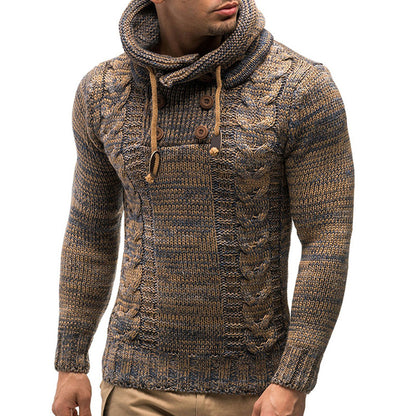 KZZ Autumn Men's Knitted Hoodie Pullover
