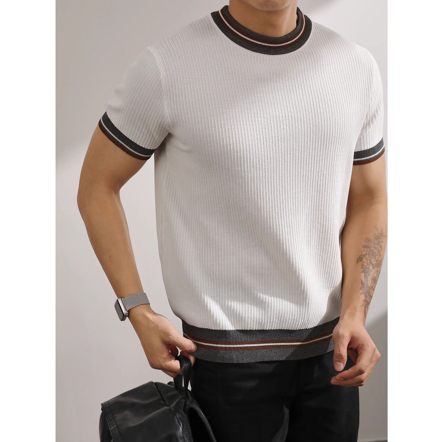 KZZ Casual Short-Sleeve Pullover Knit Top