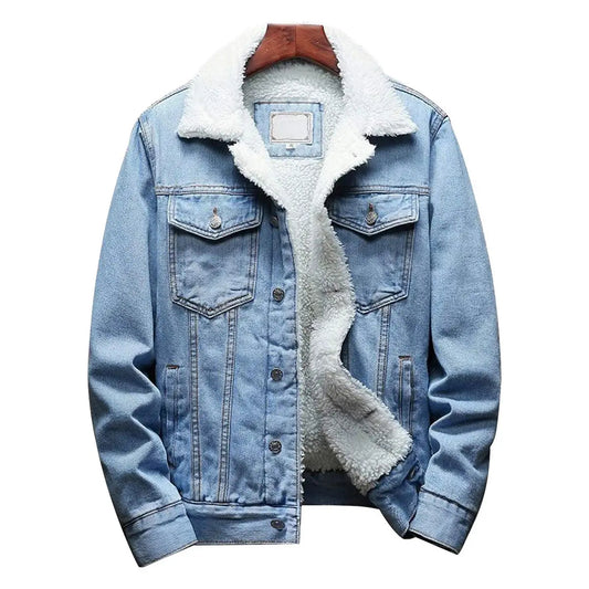 KZZ Men's Fleece Lined Denim Jacket Warm Winter Trucker Jacket