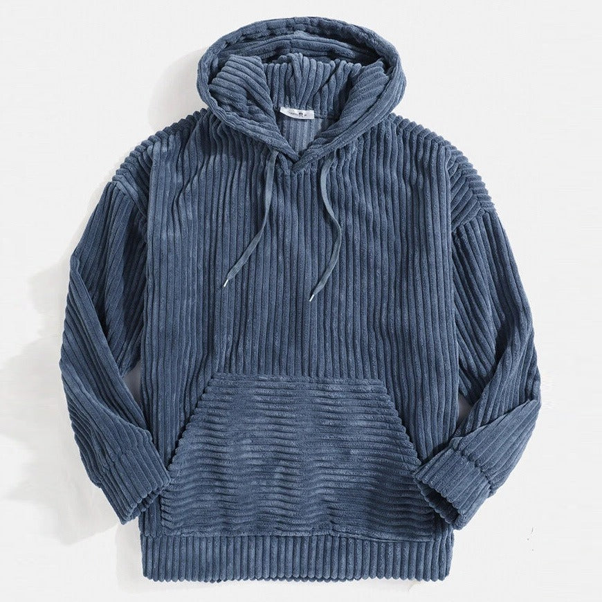 KZZ Men's Autumn/Winter Hooded Solid Color Hoodie