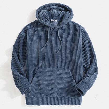 KZZ Men's Autumn/Winter Hooded Solid Color Hoodie