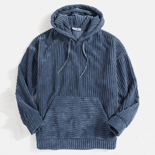 KZZ Men's Autumn/Winter Hooded Solid Color Hoodie