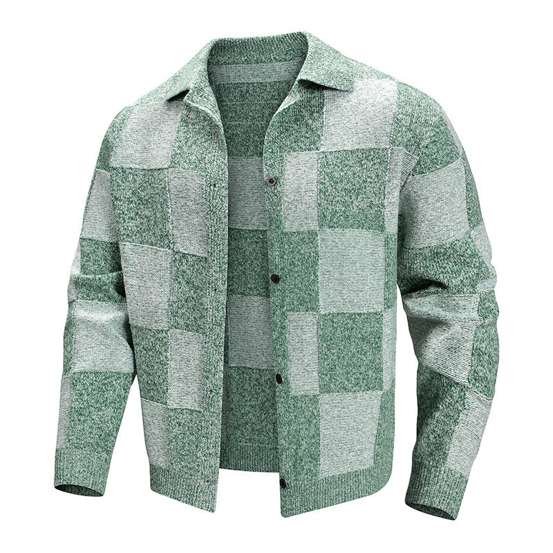 KZZ Men's street style plaid jacket