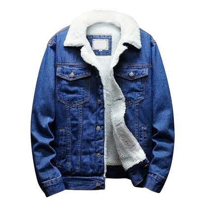 KZZ Men's Fleece Lined Denim Jacket Warm Winter Trucker Jacket