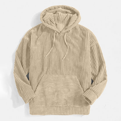 KZZ Men's Autumn/Winter Hooded Solid Color Hoodie