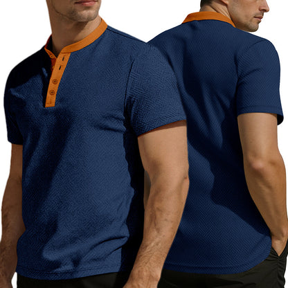 KZZ Men's Breathable Solid-Color Casual T-Shirt