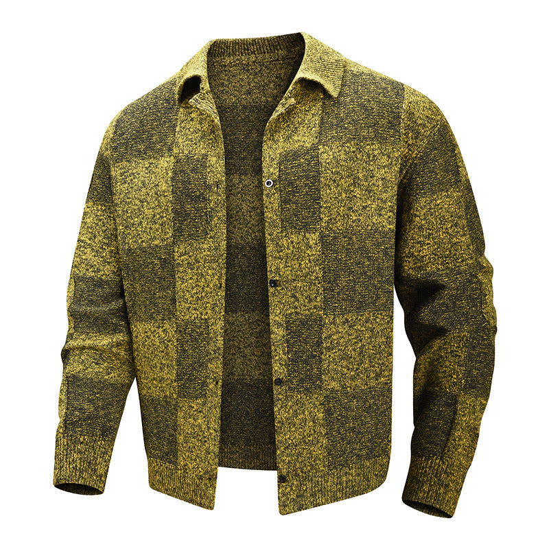 KZZ Men's street style plaid jacket