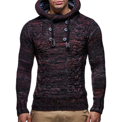 KZZ Autumn Men's Knitted Hoodie Pullover