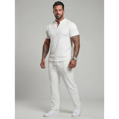 KZZ letter T-shirt and drawstring pants spring and summer casual set