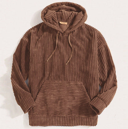 KZZ Men's Autumn/Winter Hooded Solid Color Hoodie