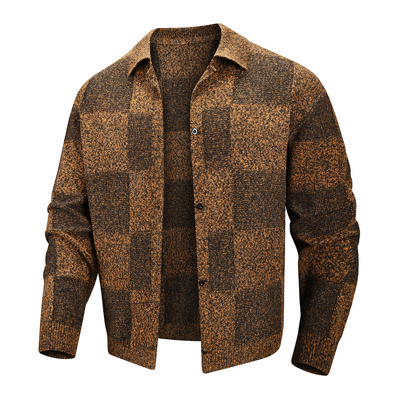 KZZ Men's street style plaid jacket