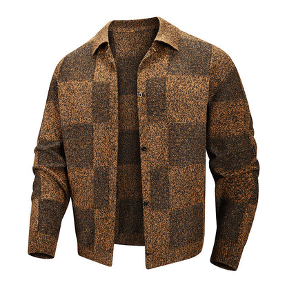 KZZ Men's street style plaid jacket