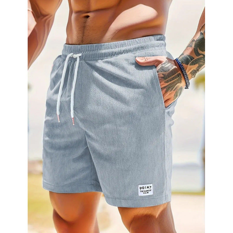 KZZ Men's Letter Patchwork Print Pocket Shorts
