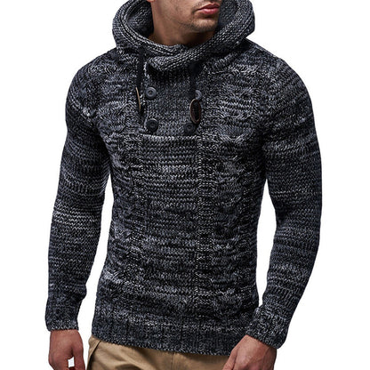 KZZ Autumn Men's Knitted Hoodie Pullover