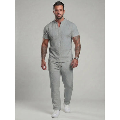 KZZ letter T-shirt and drawstring pants spring and summer casual set