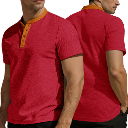 KZZ Men's Breathable Solid-Color Casual T-Shirt