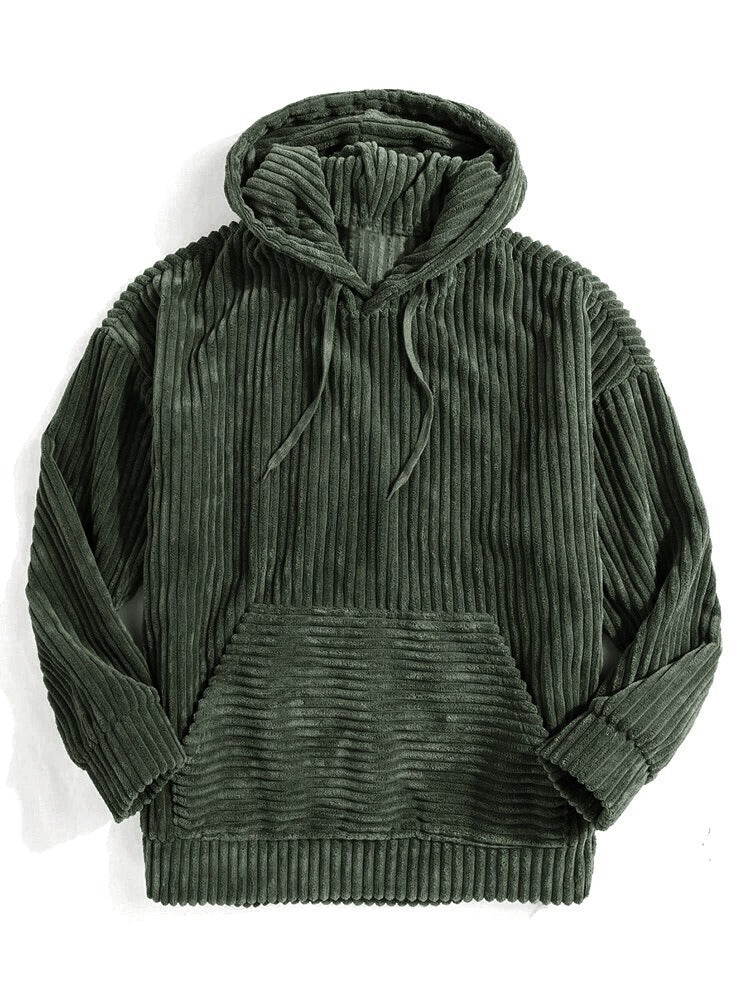 KZZ Men's Autumn/Winter Hooded Solid Color Hoodie
