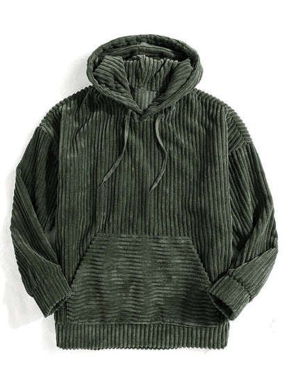KZZ Men's Autumn/Winter Hooded Solid Color Hoodie