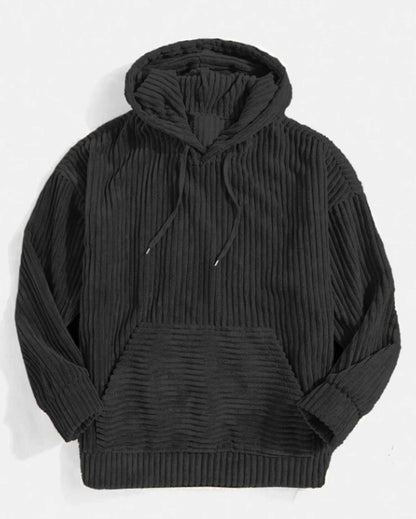 KZZ Men's Autumn/Winter Hooded Solid Color Hoodie