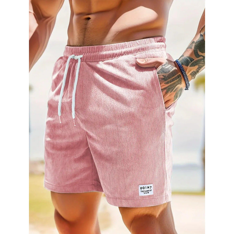 KZZ Men's Letter Patchwork Print Pocket Shorts