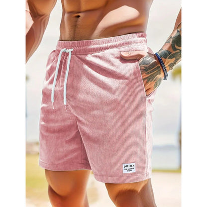 KZZ Men's Letter Patchwork Print Pocket Shorts