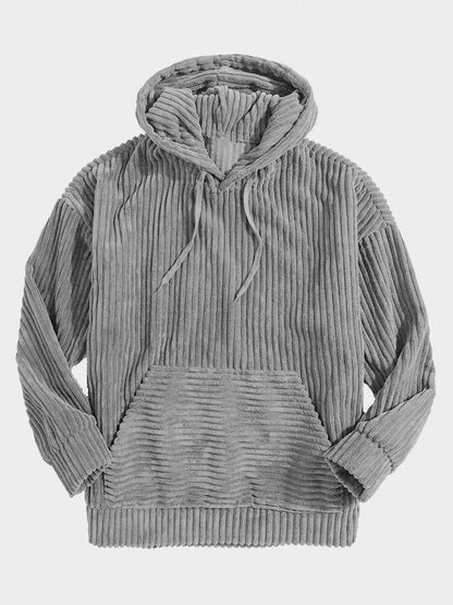 KZZ Men's Autumn/Winter Hooded Solid Color Hoodie